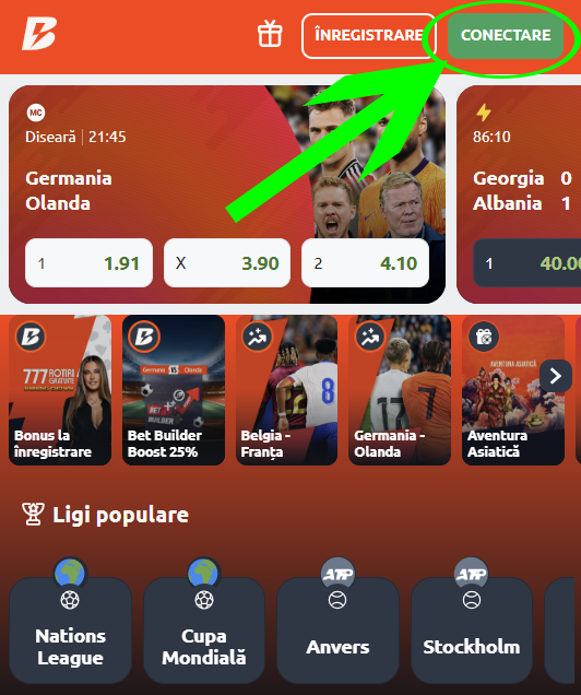 Stergere cont Betano - pasul 1