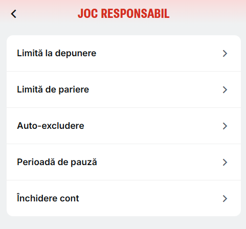 Pasul 4 - setari de joc responsabil la Superbet